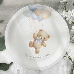Vorher warten Niedlicher Teddybär und Blauballons Pappteller<br><div class="desc">Machen Sie sich bereit für ein herzzerwärmendes Fest mit den pixiaCreations' Themas 'We Can Bearly Wait' Baby Duschpapier Tellern! 🎉 mit einem bezaubernden Teddybär in Aquarellfarbe, mit einem zauberhaften Band um den Hals und den aufprallenden Ballons, fügen diese Teller Ihrem besonderen Tag eine Touch von Süße und Laune hinzu. Sie...</div>