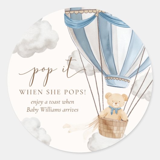 Vorher warten Teddy Bären Pop es, wenn sie Pop Runder Aufkleber (Vorderseite)