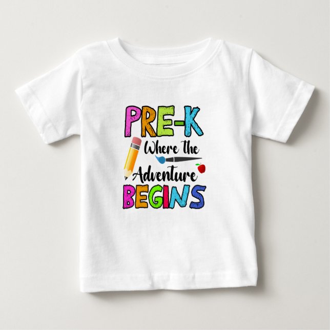 Vorher, wo das Abenteuer beginnt Baby T-shirt (Vorderseite)
