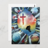 Vorherige Abbildung farbiges Universum-Kreuz Postkarte (Vorne/Hinten)