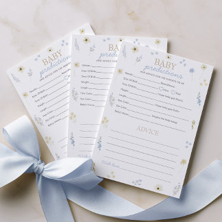 Vorhersage Beratung Baby Shower Spiel Blaue Wildbl Hinweiskarte