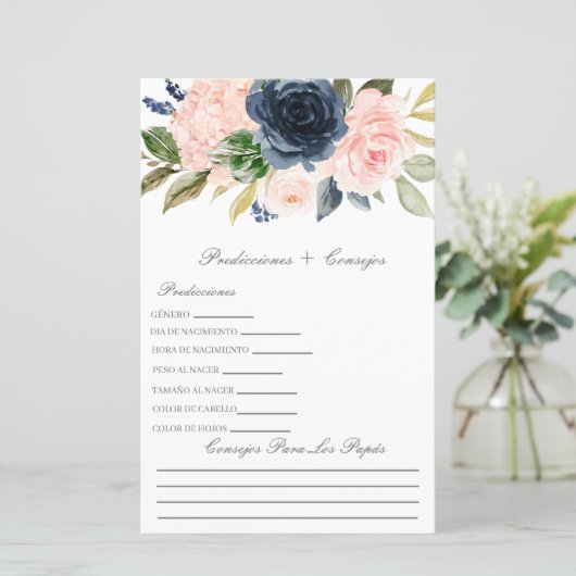 Vorhersage der Babydusche auf Spanisch (Stehend Vorderseite)