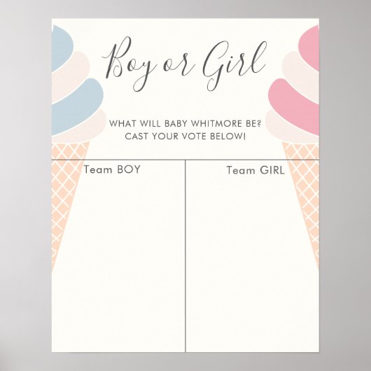 Vorhersage des Geschlechts der Eiscreme Poster (Vorne)