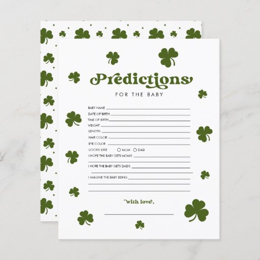 Vorhersage St. Patrick's Day Green Kleeblatt (Vorne/Hinten)