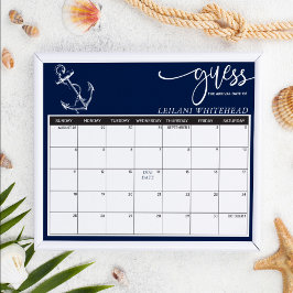 Vorhersagen Baby Dusche Nautical Anchor Navy Blue Poster