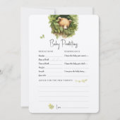 Vorhersagen Baby Duwer Game Advice Bär Einladung (Vorderseite)