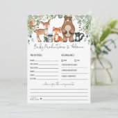 Vorhersagen & Beratung Woodland Baby Duwer Game Einladung (Stehend Vorderseite)