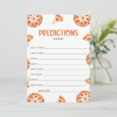 Vorhersagen für Babykarte, Pizza Baby Duschkarte Einladung (Stehend Vorderseite)