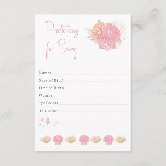 Vorhersagen für das Mädchen Begleitkarte (Vorderseite)