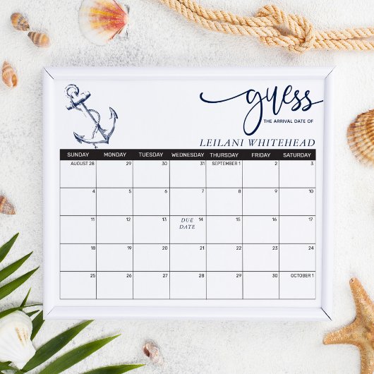 Vorhersagen Kinderdusche Nautical Anchor Rate Datu Poster