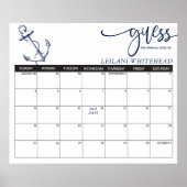 Vorhersagen Kinderdusche Nautical Anchor Rate Datu Poster (Vorne)