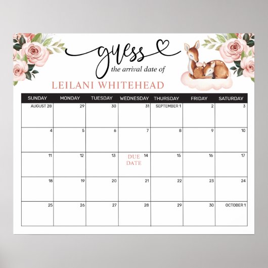 Vorhersagen Kinderdusche Oh Deer Poster (Vorne)