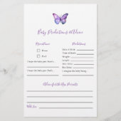 Vorhersagen & Ratschläge Butterfly Baby Shower Gam Flyer (Vorne)