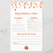 Vorhersagen & Ratschläge Kleine Pumpkin Baby Dusch Flyer (Vorne)