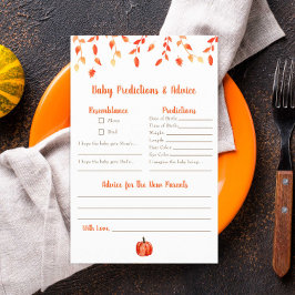 Vorhersagen & Ratschläge Kleine Pumpkin Baby Dusch Flyer