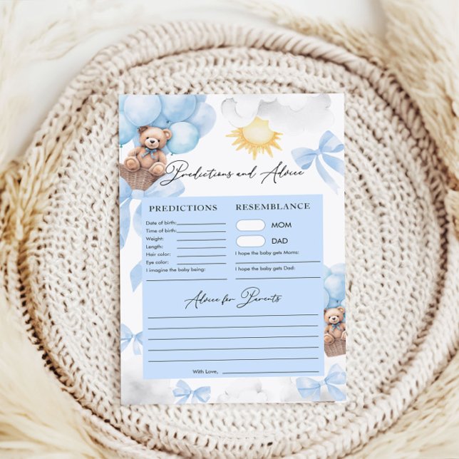 Vorhersagen und Ratschläge Bear Baby Shower Spiele (Von Creator hochgeladen)