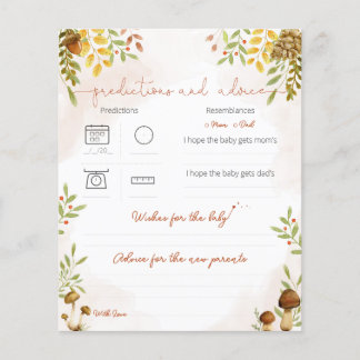 Vorhersagen und Ratschläge, Woodland Babydusche