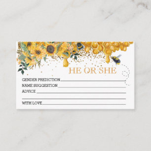 Vorhersagen von Honey Bee Gender Reveal Begleitkarte