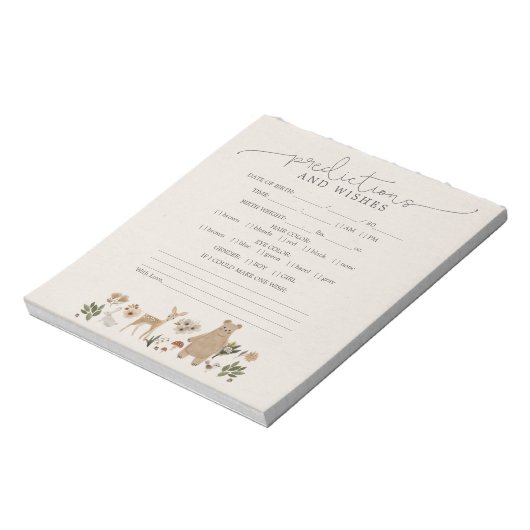 Vorhersagen wollen Baby Duwer Game Boho Woodland Notizblock (Rotiert)