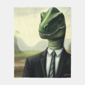 Vorhistorischer Dinosaurier Businessman, Fun AI ge Fleecedecke (Vorderseite)