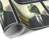 Vorhistorischer Dinosaurier Businessman, Fun AI ge Geschenkpapier (Rolleneckpunkt)