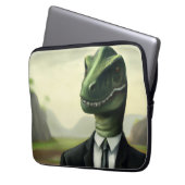 Vorhistorischer Dinosaurier Businessman, Fun AI ge Laptopschutzhülle (Vorderseite Links)
