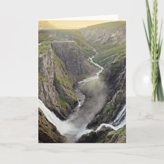 Voringsfossen Wasserfall in der Norwegen-Grußkarte Karte (Vorderseite)