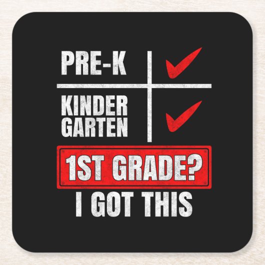 VORKINDERGARTEN 1. GRAD? ICH HABE DAS GOT RECHTECKIGER PAPPUNTERSETZER (Vorderseite)