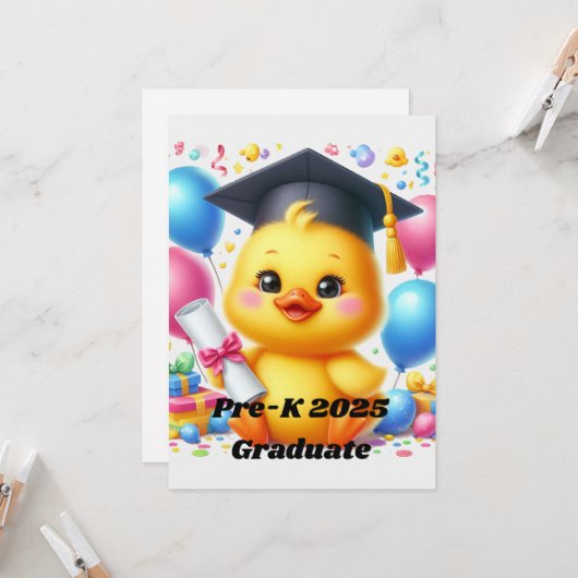 Vorkindergarten-Absolvent 2025 Einladung (Vorderseite/Rückseite Beispiel)