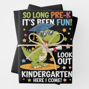 Vorkindergarten-Absolvent Kindergarten Dinosaurier Geschenkpapier Set