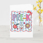 Vorkindergarten Pre-K-Lehrer Mädchen Junge Erster Karte (Gelbe Blume)