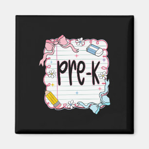 Vorkindergarten-Schule Coquette-Bow-Notebook Vorne Magnet