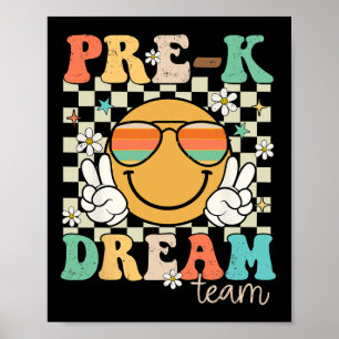 Vorkindergarten-Team Traumlehrer Retro Vorschule Z Poster