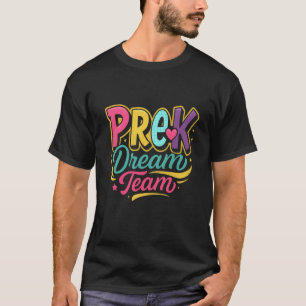 Vorkindergarten-Traumteam Regenbogen-Stil Lehrer-T T-Shirt