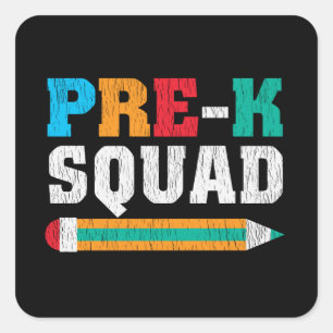 Vorkindergarten-Truppe Zurück zur Schule Geschenk Quadratischer Aufkleber