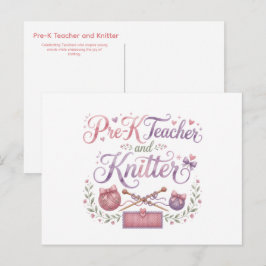 Vorklassenlehrer und Stricker | Lehrer Postkarte