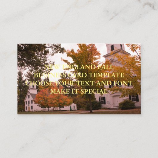 VORLAG FÜR DIE NEUE ENGLAND FALL BUSINESS CARD VISITENKARTE (Vorderseite)
