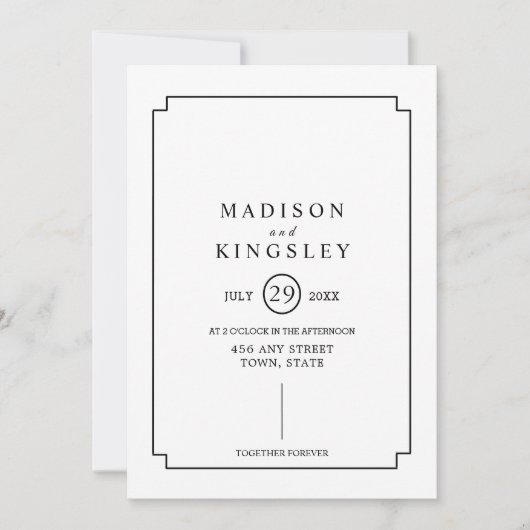 Vorlage alter Schulrahmen Einladung Hochzeit (Vorderseite)