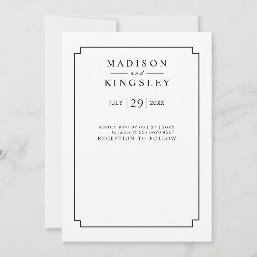 Vorlage alter Schulrahmen Einladung Hochzeit (Rückseite)