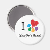 Vorlage "Animal Lover_I Herz" Magnet (Vorderseite/Rückseite)