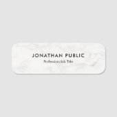 Vorlage aus weißem Marmor Modernes, einfaches Desi Namensschild (Vorderseite)