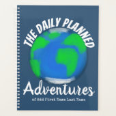 Vorlage bearbeitbares Blue Comic Book Monogramm Planer (Vorderseite)