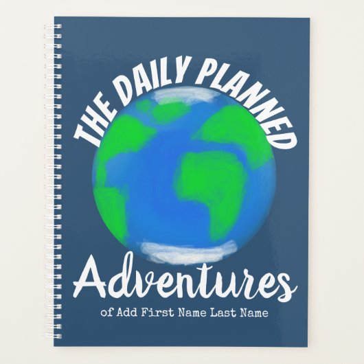 Vorlage bearbeitbares Blue Comic Book Monogramm Planer (Vorderseite)