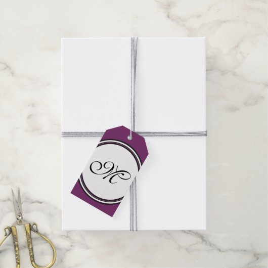 Vorlage - Benutzerdefiniert Text, Monogramm und Ba Geschenkanhänger (Mit Garn)