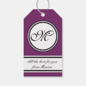 Vorlage - Benutzerdefiniert Text, Monogramm und Ba Geschenkanhänger (Rückseite)