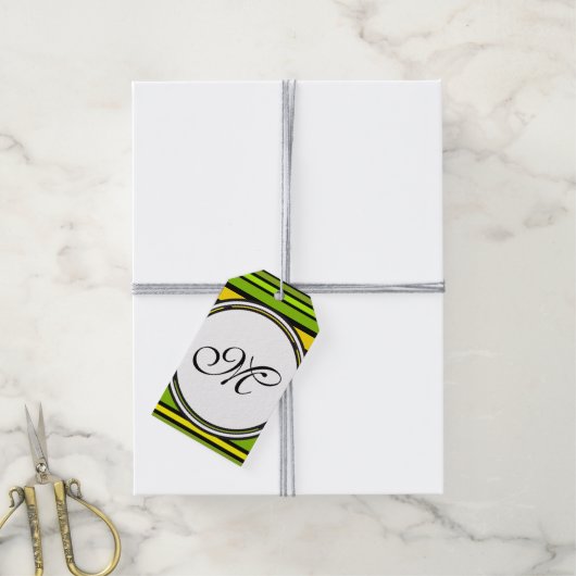Vorlage - Benutzerdefiniert Text, Monogramm und Ba Geschenkanhänger (Mit Garn)