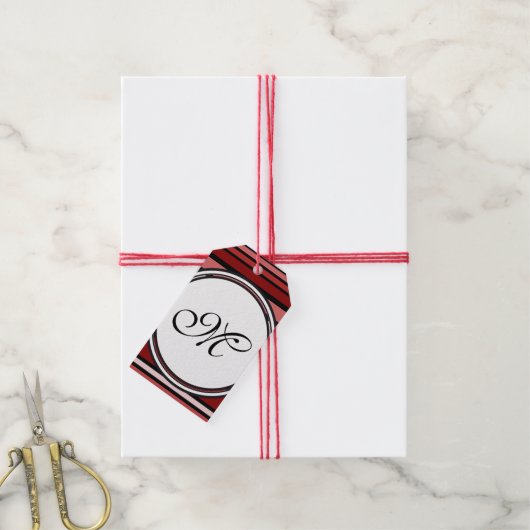 Vorlage - Benutzerdefiniert Text, Monogramm und Ba Geschenkanhänger (Mit Garn)