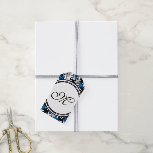 Vorlage - Benutzerdefiniert Text, Monogramm und Ba Geschenkanhänger (Mit Garn)