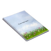 Vorlage, blauer Himmel und Wiese von Blume, Notizblock (Rechte Seite)