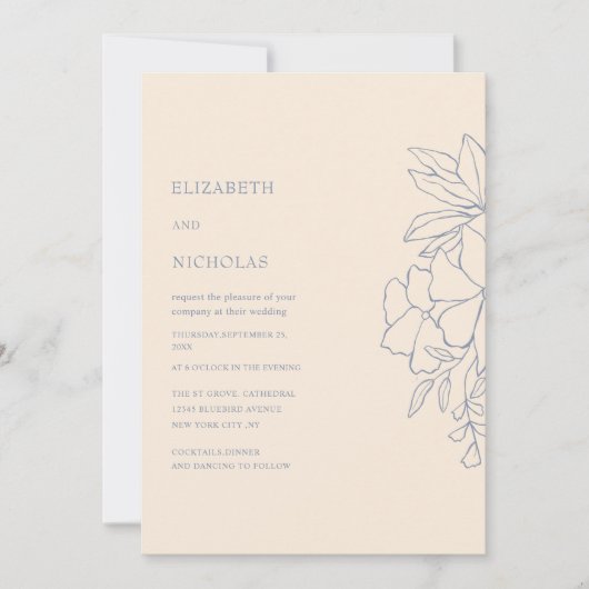 Vorlage Blumen digitale Hochzeit Einladung (Vorderseite)